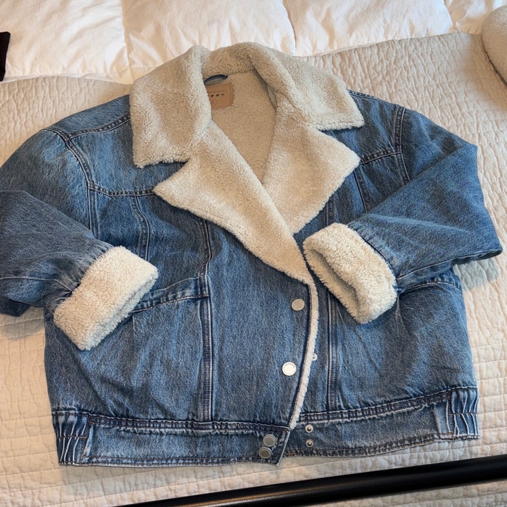 Denim Sherpa-Lined Jacket